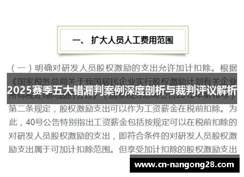 2025赛季五大错漏判案例深度剖析与裁判评议解析